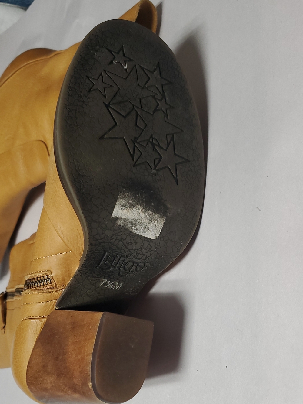 Latigo FRIENDS Tan Leather Block Heel Booties Size 7.5 BoHo 70s Western Romance - Picture 3 of 16